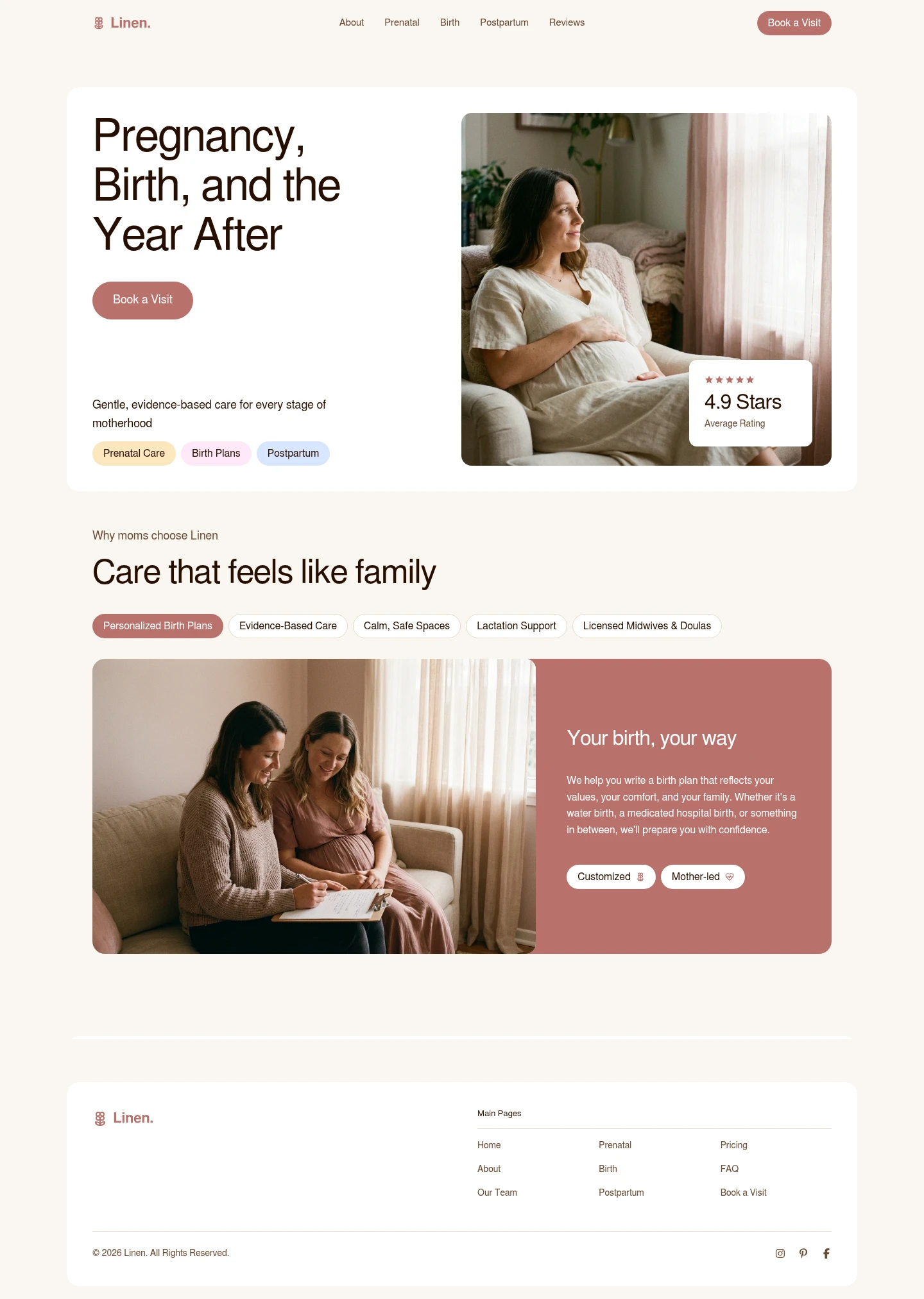 Linen website design style preview